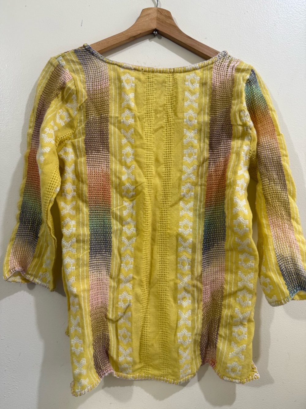 STARING Yellow Knit Floral-Stripe V-Neck Tunic - Picture 4 of 5